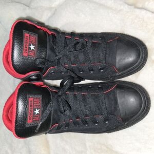 Converse Black and Red High-Top Sneakers